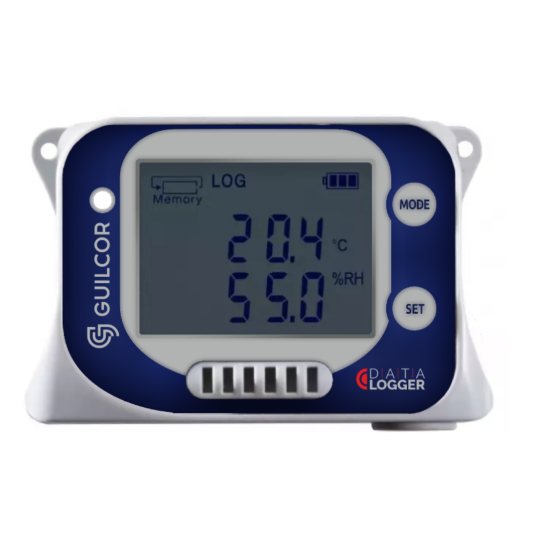 Temperature and humidity data logger with integrated sensors