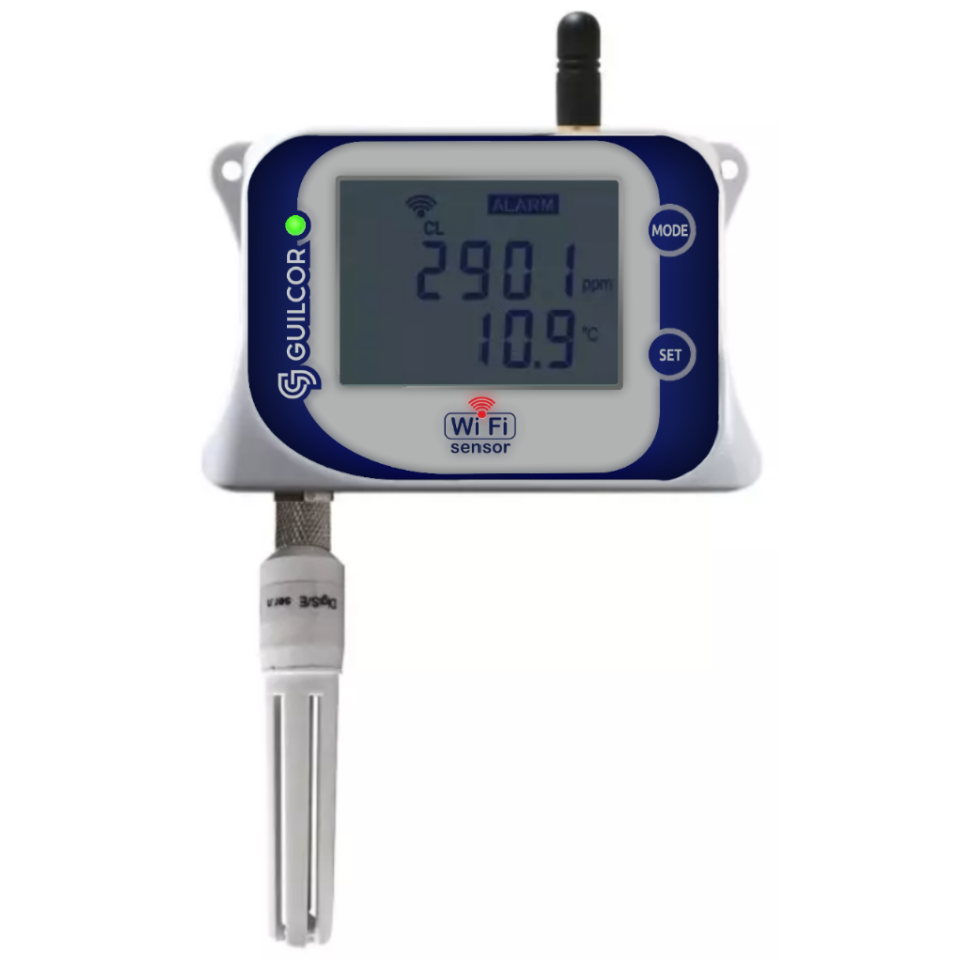 WiFi-Sensor für Temperatur, relative Luftfeuchtigkeit, CO2 und Luftdruck mit integrierter Sonde