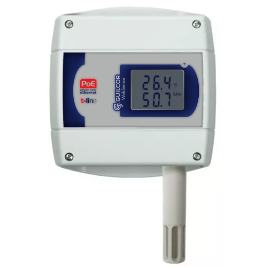 Sensor web - Higrómetro y termómetro remoto con interfaz Ethernet - POE