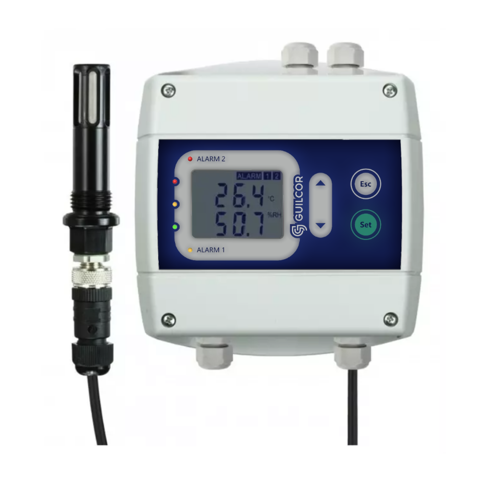 Compressed air temperature and humidity controller with 230Vac / 8A relay