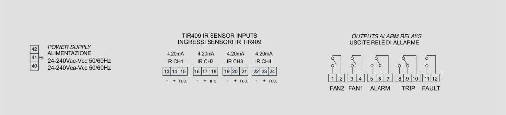 NT935-IR elektrische aansluitingen