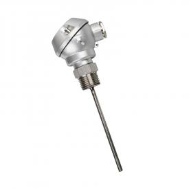 Quick response time temperature probe and metal connection head