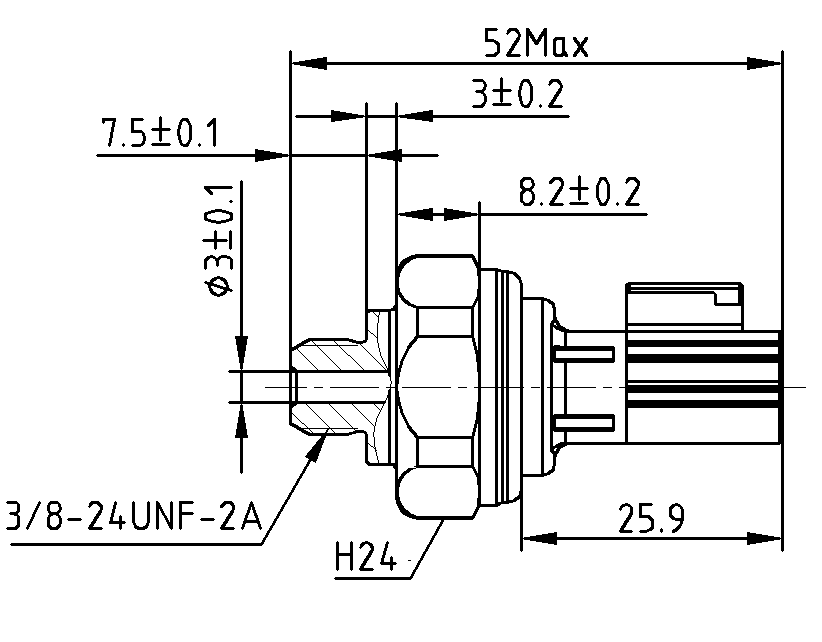 Automotive air conditioning hose pressure sensor