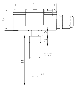 Fast response temperature probe - plastic connection head