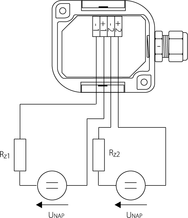 Diagrama de cableado de la sonda de temperatura y humedad para conducto de ventilación