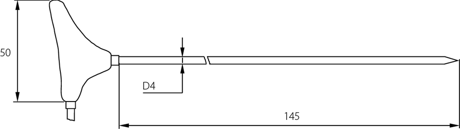 Sonda de penetração -50 a 280 ° C - Cabo ergonômico