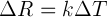 first order approximation formula: dR = k * dT