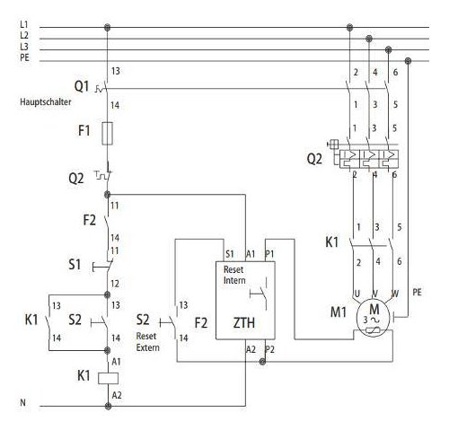 Schemat przekaźnika termistora PTC