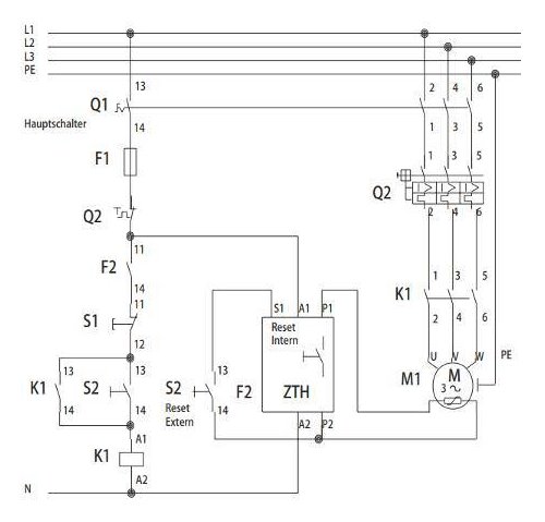 Diagrama do relé do termistor PTC