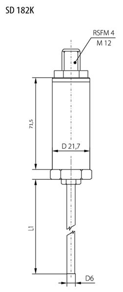 Disegno della sonda SD182 modbus rs485