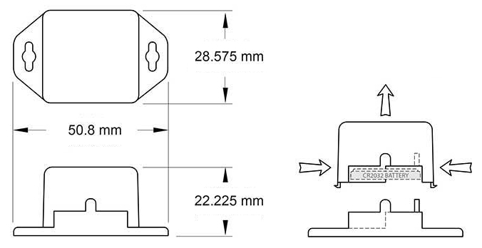 Wireless button cell temperature sensor diagram